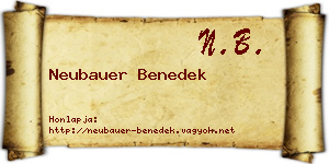 Neubauer Benedek névjegykártya
