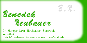 benedek neubauer business card
